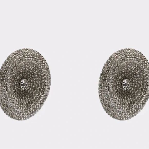 ✨AKIRA Dazzling Silver Circle ✨Earrings - Picture 2 of 6